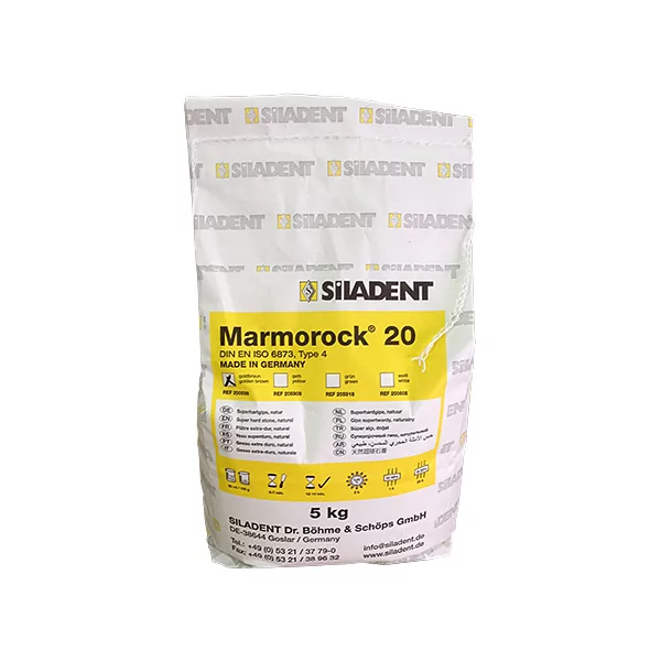 Гипс Marmorock 20 4 кл, цвет желтый, 5 кг, бумажный пакет. Натуральный гипс