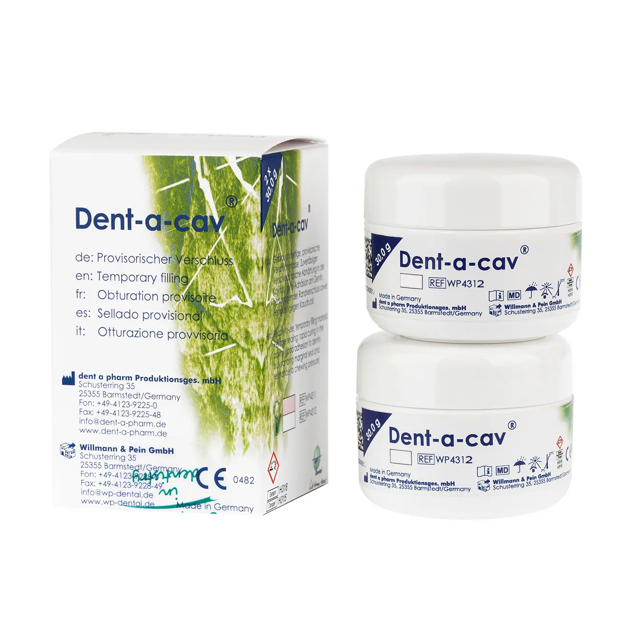 Цемент Dent-a-Сav для временных пломб, белый, 2х30г