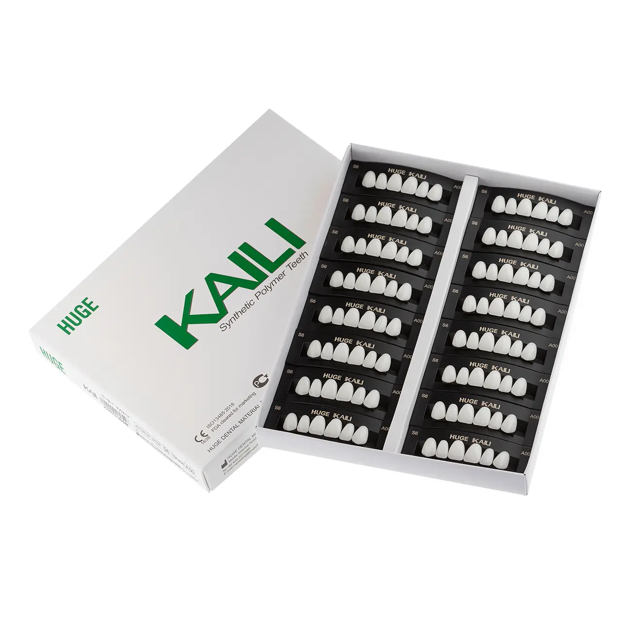 Зубы акриловые Kaili 6*1/ A00, S4 1 уп. (16 планок), A00S6_Kaili_Front