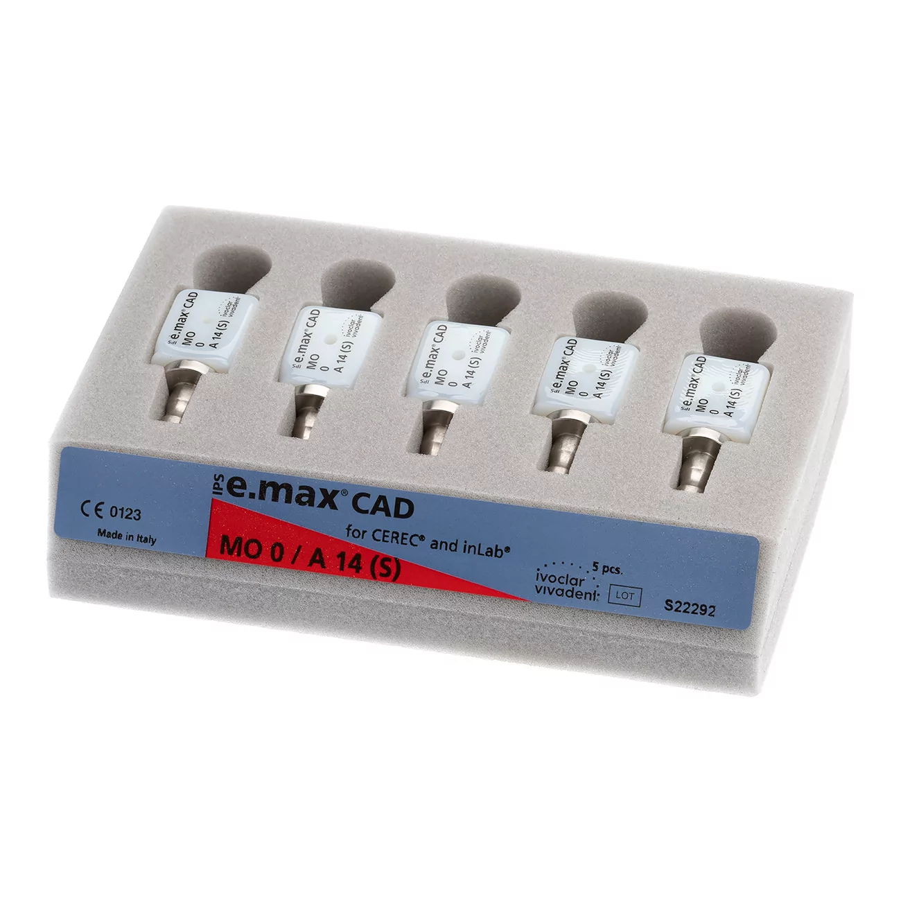 IPS e.max CAD CER/inLab MO 0 A14 (S)/5  Блоки из стеклокерамики, 644357
