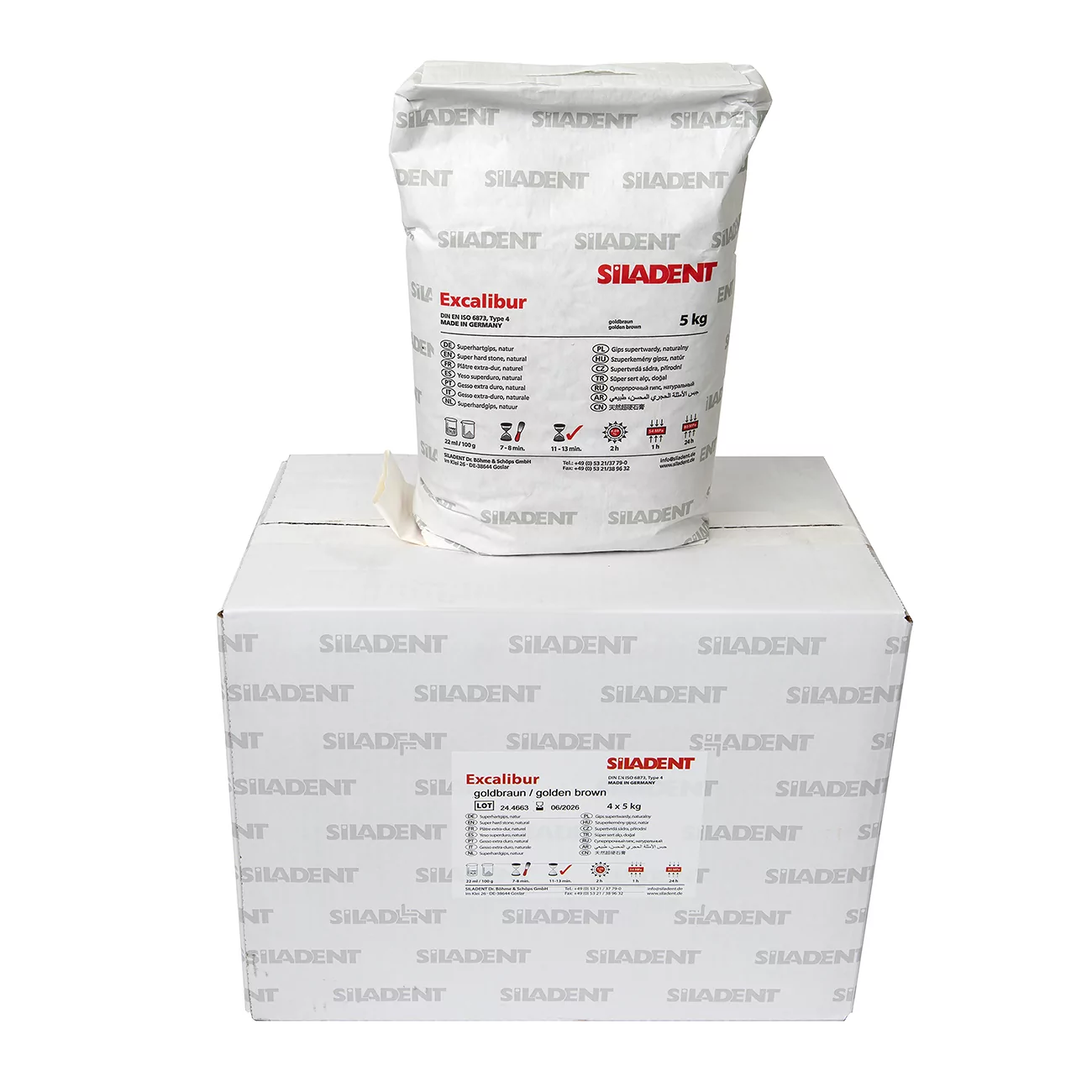 Гипс Excalibur 4 кл, цвет зеленый, 4х5 кг, коробка. Натуральный гипс, 204548