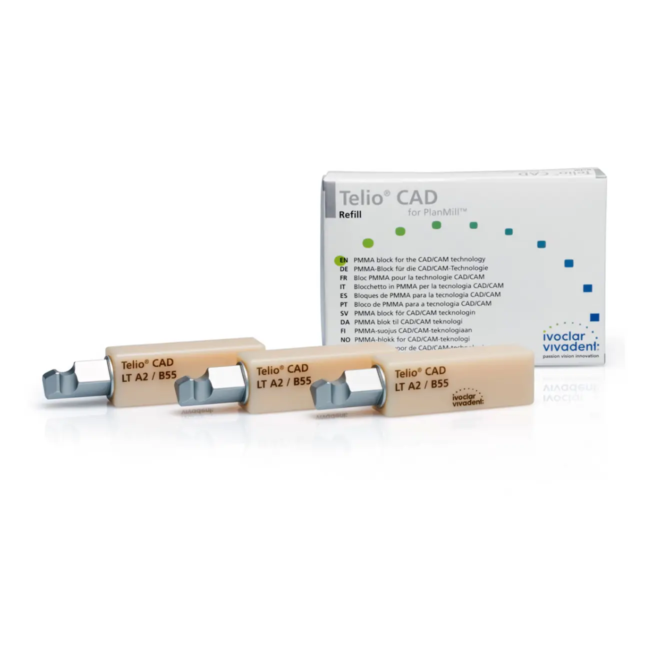 Telio CAD CEREC/inLab LT B3 B55/3 Блоки для временной реставрации, 684498