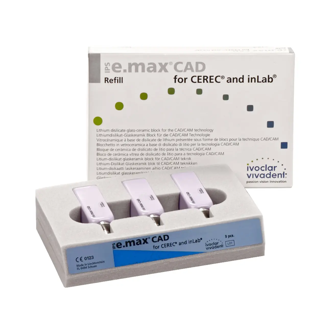 IPS e.max CAD CEREC/inLab HT A3,5 B40L/3 Блоки из стеклокерамики, 648943