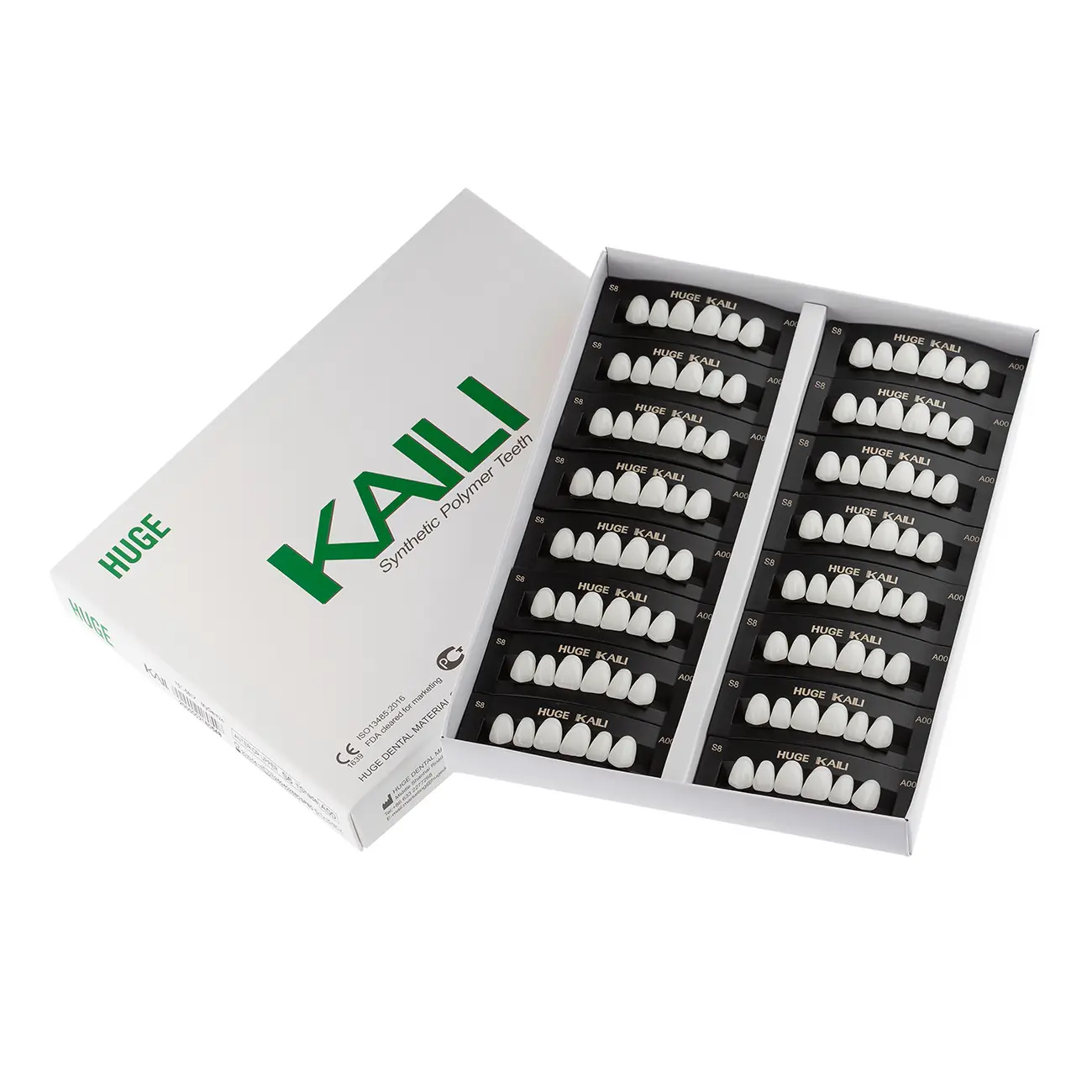 Зубы акриловые Kaili 6*1/ A00, S4 1 уп. (16 планок), A00S8_Kaili_Front